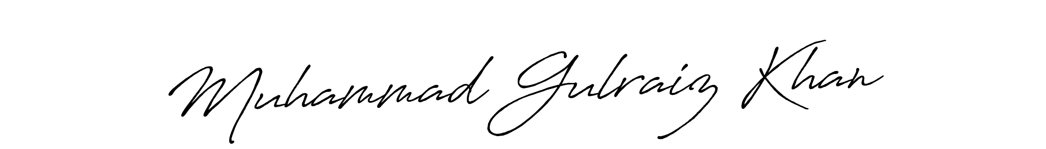 How to make Muhammad Gulraiz Khan name signature. Use Antro_Vectra_Bolder style for creating short signs online. This is the latest handwritten sign. Muhammad Gulraiz Khan signature style 7 images and pictures png