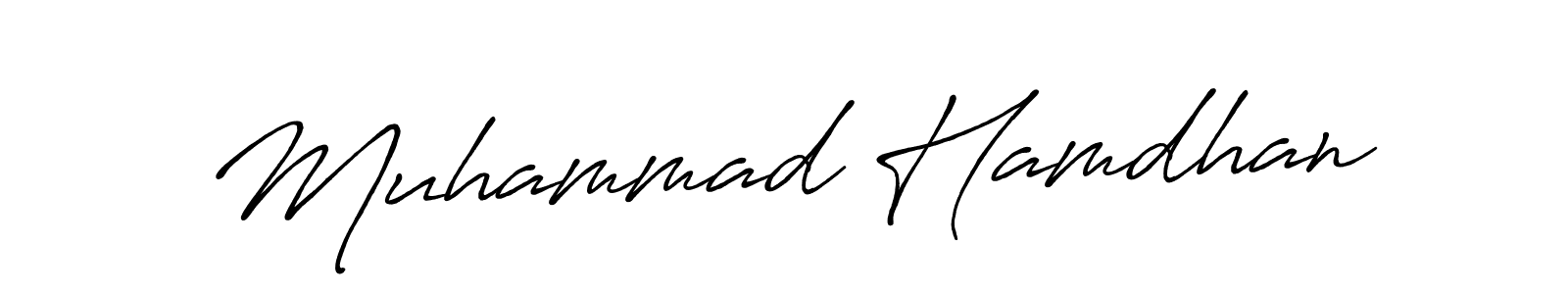 Make a beautiful signature design for name Muhammad Hamdhan. With this signature (Antro_Vectra_Bolder) style, you can create a handwritten signature for free. Muhammad Hamdhan signature style 7 images and pictures png