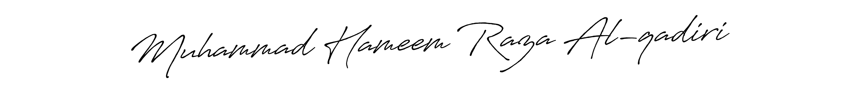 Make a beautiful signature design for name Muhammad Hameem Raza Al-qadiri. With this signature (Antro_Vectra_Bolder) style, you can create a handwritten signature for free. Muhammad Hameem Raza Al-qadiri signature style 7 images and pictures png