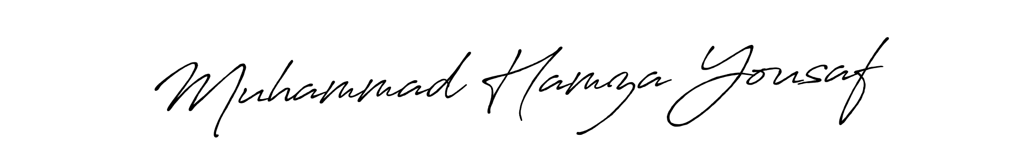 The best way (Antro_Vectra_Bolder) to make a short signature is to pick only two or three words in your name. The name Muhammad Hamza Yousaf include a total of six letters. For converting this name. Muhammad Hamza Yousaf signature style 7 images and pictures png
