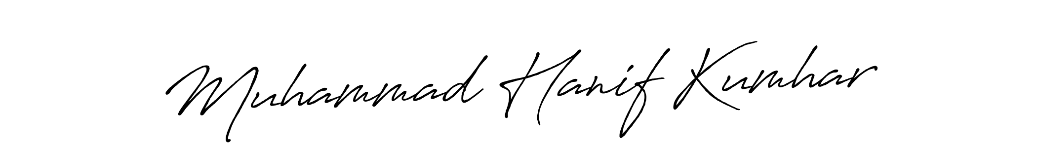 Create a beautiful signature design for name Muhammad Hanif Kumhar. With this signature (Antro_Vectra_Bolder) fonts, you can make a handwritten signature for free. Muhammad Hanif Kumhar signature style 7 images and pictures png