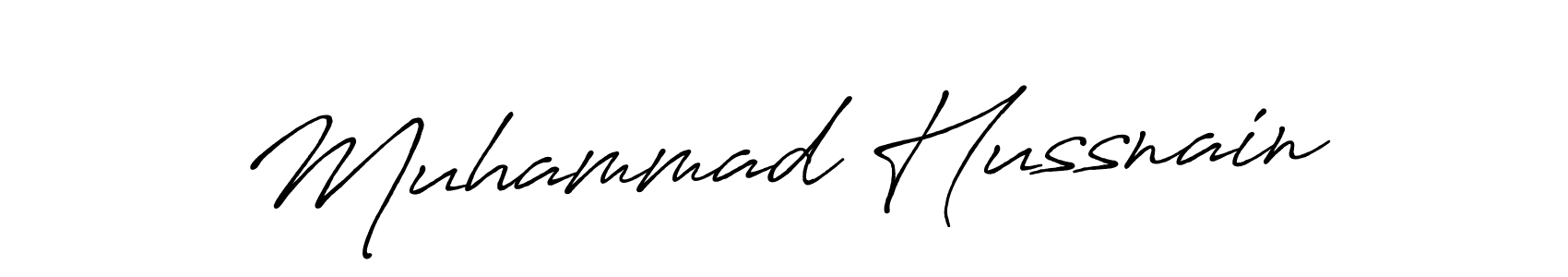 Create a beautiful signature design for name Muhammad Hussnain. With this signature (Antro_Vectra_Bolder) fonts, you can make a handwritten signature for free. Muhammad Hussnain signature style 7 images and pictures png