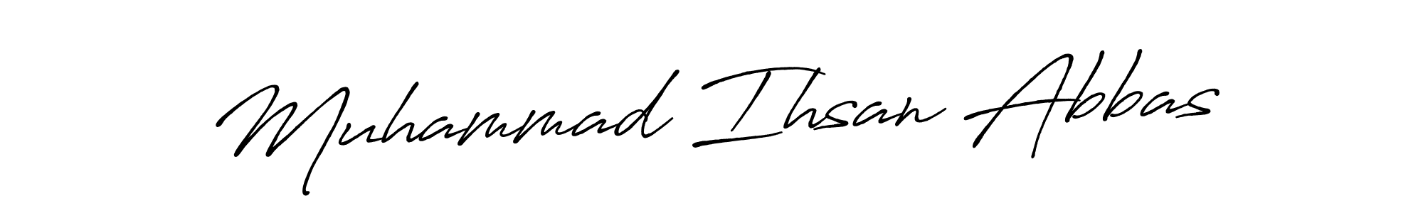 Use a signature maker to create a handwritten signature online. With this signature software, you can design (Antro_Vectra_Bolder) your own signature for name Muhammad Ihsan Abbas. Muhammad Ihsan Abbas signature style 7 images and pictures png
