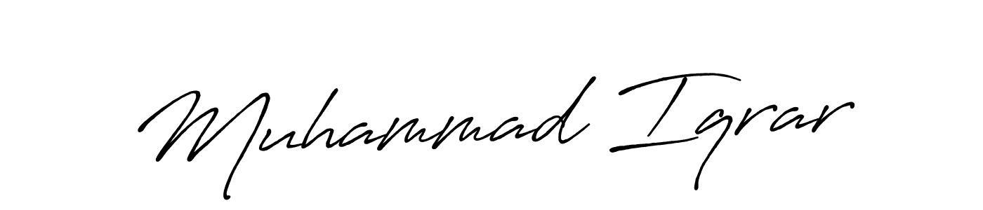 Create a beautiful signature design for name Muhammad Iqrar. With this signature (Antro_Vectra_Bolder) fonts, you can make a handwritten signature for free. Muhammad Iqrar signature style 7 images and pictures png