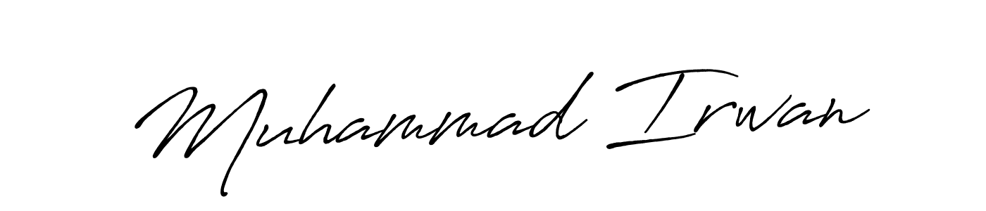Create a beautiful signature design for name Muhammad Irwan. With this signature (Antro_Vectra_Bolder) fonts, you can make a handwritten signature for free. Muhammad Irwan signature style 7 images and pictures png