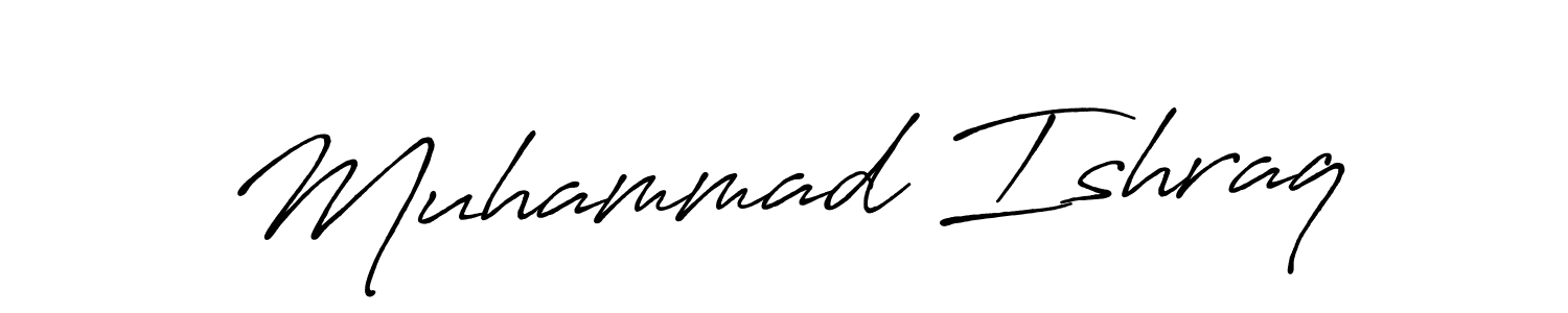 Also we have Muhammad Ishraq name is the best signature style. Create professional handwritten signature collection using Antro_Vectra_Bolder autograph style. Muhammad Ishraq signature style 7 images and pictures png