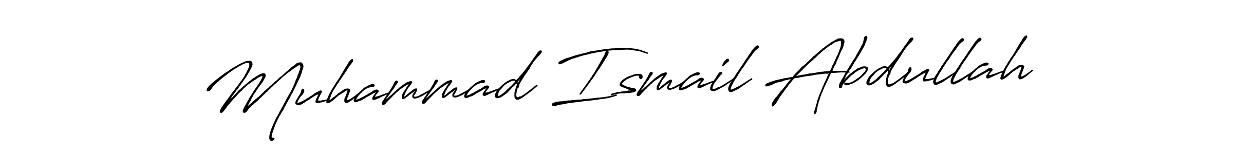 Antro_Vectra_Bolder is a professional signature style that is perfect for those who want to add a touch of class to their signature. It is also a great choice for those who want to make their signature more unique. Get Muhammad Ismail Abdullah name to fancy signature for free. Muhammad Ismail Abdullah signature style 7 images and pictures png