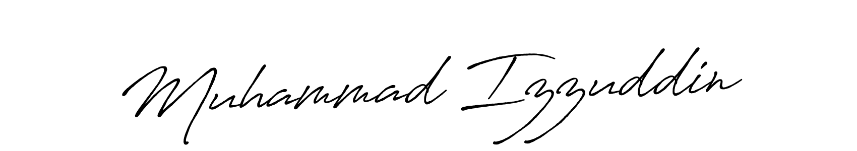 How to make Muhammad Izzuddin name signature. Use Antro_Vectra_Bolder style for creating short signs online. This is the latest handwritten sign. Muhammad Izzuddin signature style 7 images and pictures png