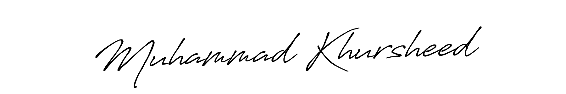 How to make Muhammad Khursheed name signature. Use Antro_Vectra_Bolder style for creating short signs online. This is the latest handwritten sign. Muhammad Khursheed signature style 7 images and pictures png