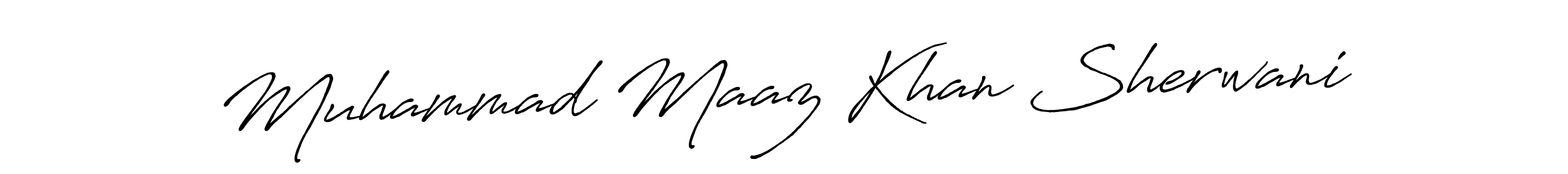 Design your own signature with our free online signature maker. With this signature software, you can create a handwritten (Antro_Vectra_Bolder) signature for name Muhammad Maaz Khan Sherwani. Muhammad Maaz Khan Sherwani signature style 7 images and pictures png