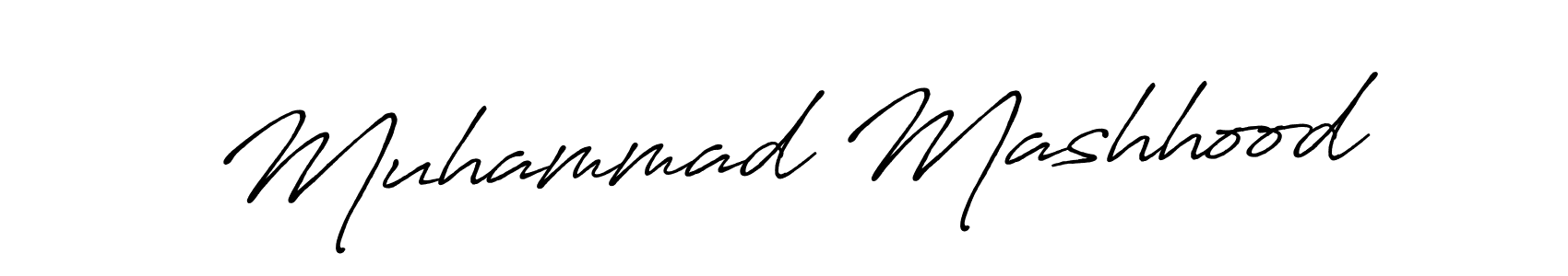 Make a beautiful signature design for name Muhammad Mashhood. With this signature (Antro_Vectra_Bolder) style, you can create a handwritten signature for free. Muhammad Mashhood signature style 7 images and pictures png
