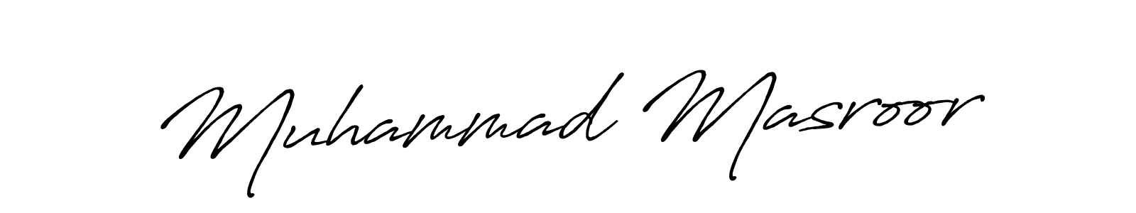 Use a signature maker to create a handwritten signature online. With this signature software, you can design (Antro_Vectra_Bolder) your own signature for name Muhammad Masroor. Muhammad Masroor signature style 7 images and pictures png