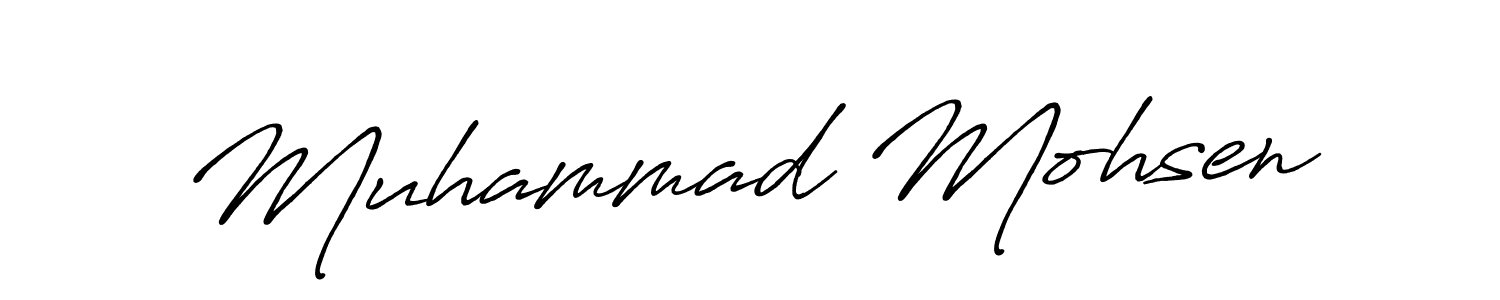 Use a signature maker to create a handwritten signature online. With this signature software, you can design (Antro_Vectra_Bolder) your own signature for name Muhammad Mohsen. Muhammad Mohsen signature style 7 images and pictures png