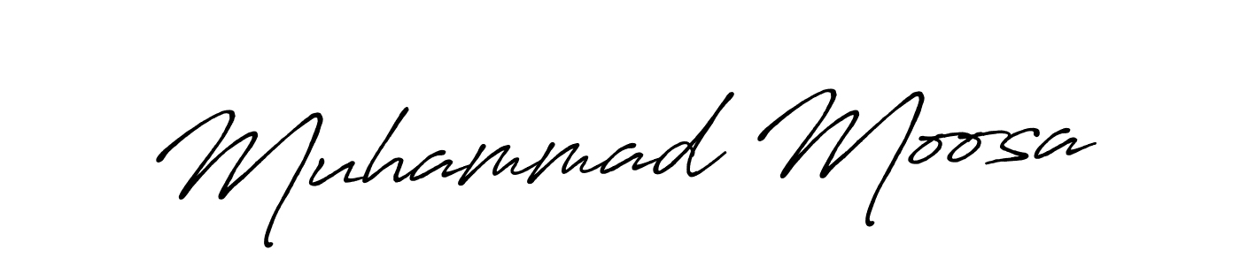 Muhammad Moosa stylish signature style. Best Handwritten Sign (Antro_Vectra_Bolder) for my name. Handwritten Signature Collection Ideas for my name Muhammad Moosa. Muhammad Moosa signature style 7 images and pictures png