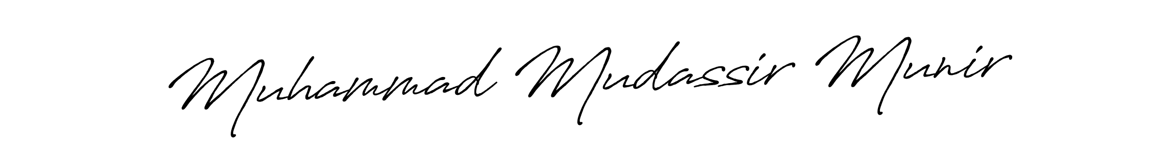 The best way (Antro_Vectra_Bolder) to make a short signature is to pick only two or three words in your name. The name Muhammad Mudassir Munir include a total of six letters. For converting this name. Muhammad Mudassir Munir signature style 7 images and pictures png