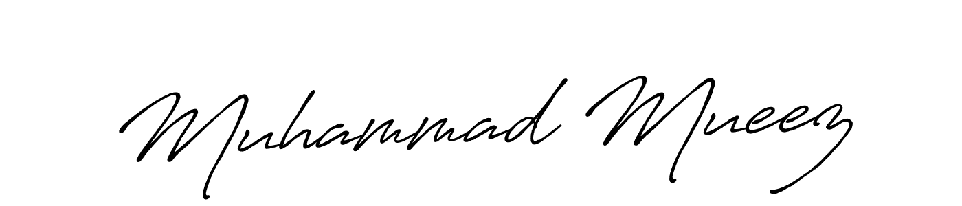 Use a signature maker to create a handwritten signature online. With this signature software, you can design (Antro_Vectra_Bolder) your own signature for name Muhammad Mueez. Muhammad Mueez signature style 7 images and pictures png