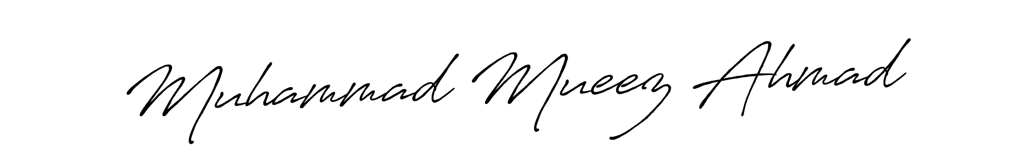 Also we have Muhammad Mueez Ahmad name is the best signature style. Create professional handwritten signature collection using Antro_Vectra_Bolder autograph style. Muhammad Mueez Ahmad signature style 7 images and pictures png