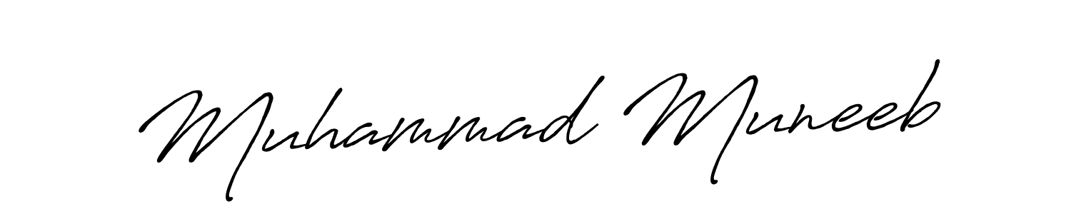 Design your own signature with our free online signature maker. With this signature software, you can create a handwritten (Antro_Vectra_Bolder) signature for name Muhammad Muneeb. Muhammad Muneeb signature style 7 images and pictures png