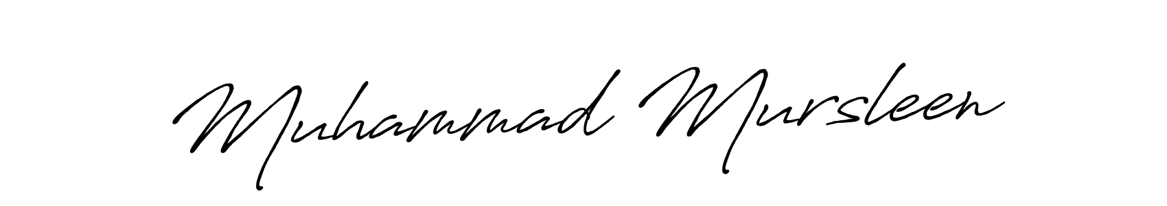 Create a beautiful signature design for name Muhammad Mursleen. With this signature (Antro_Vectra_Bolder) fonts, you can make a handwritten signature for free. Muhammad Mursleen signature style 7 images and pictures png