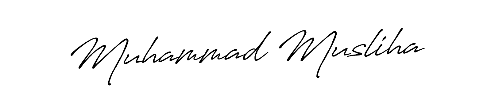 Also You can easily find your signature by using the search form. We will create Muhammad Musliha name handwritten signature images for you free of cost using Antro_Vectra_Bolder sign style. Muhammad Musliha signature style 7 images and pictures png