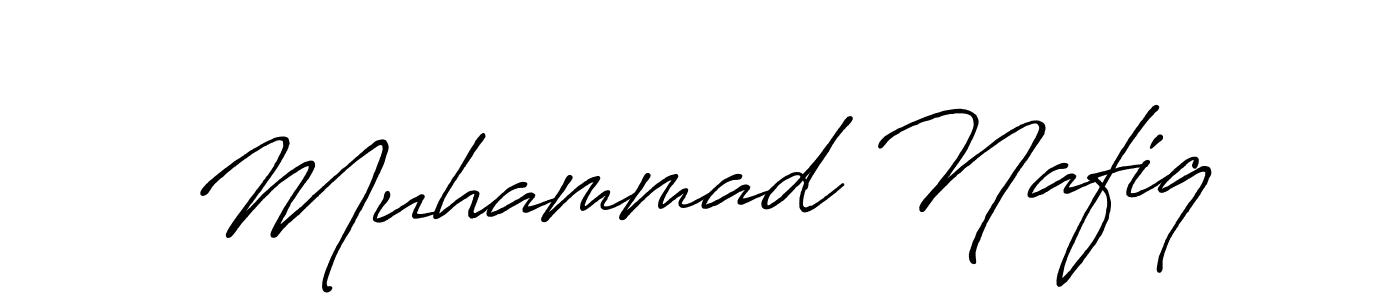 How to make Muhammad Nafiq name signature. Use Antro_Vectra_Bolder style for creating short signs online. This is the latest handwritten sign. Muhammad Nafiq signature style 7 images and pictures png