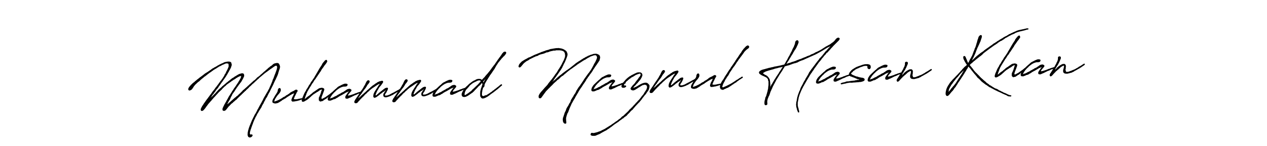 The best way (Antro_Vectra_Bolder) to make a short signature is to pick only two or three words in your name. The name Muhammad Nazmul Hasan Khan include a total of six letters. For converting this name. Muhammad Nazmul Hasan Khan signature style 7 images and pictures png