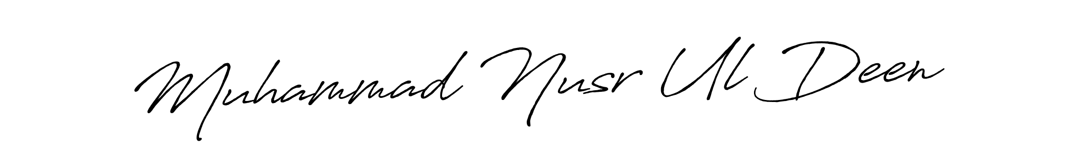 Create a beautiful signature design for name Muhammad Nusr Ul Deen. With this signature (Antro_Vectra_Bolder) fonts, you can make a handwritten signature for free. Muhammad Nusr Ul Deen signature style 7 images and pictures png