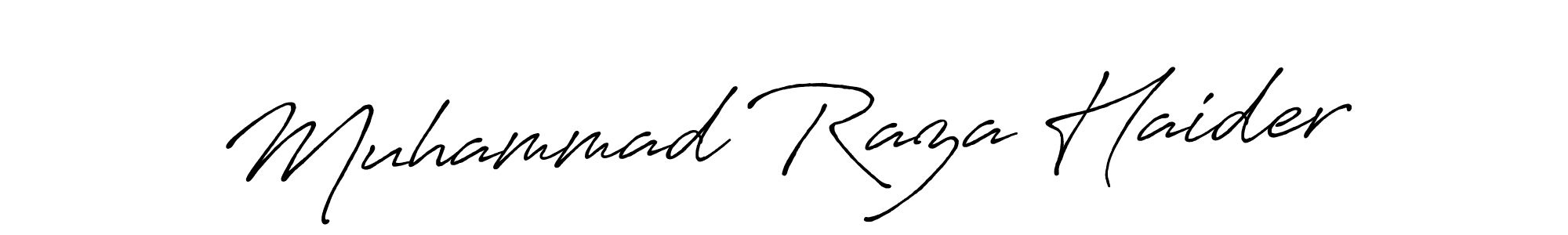 How to make Muhammad Raza Haider name signature. Use Antro_Vectra_Bolder style for creating short signs online. This is the latest handwritten sign. Muhammad Raza Haider signature style 7 images and pictures png