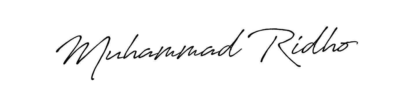 Also we have Muhammad Ridho name is the best signature style. Create professional handwritten signature collection using Antro_Vectra_Bolder autograph style. Muhammad Ridho signature style 7 images and pictures png