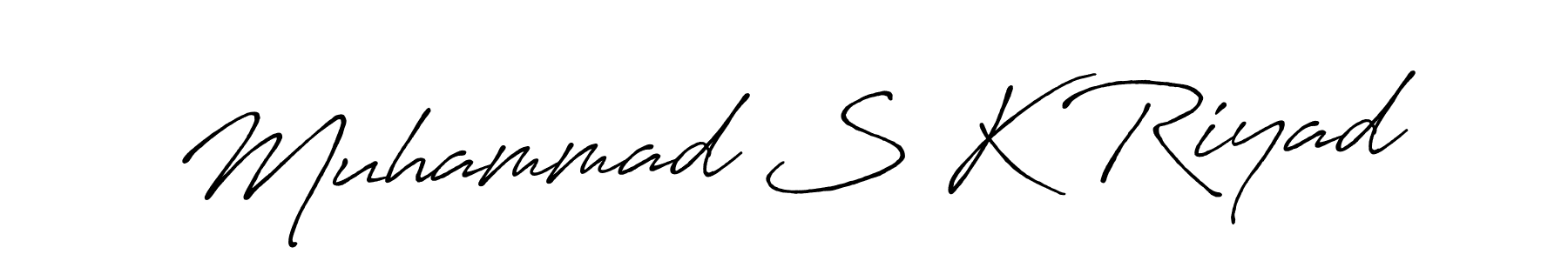 Antro_Vectra_Bolder is a professional signature style that is perfect for those who want to add a touch of class to their signature. It is also a great choice for those who want to make their signature more unique. Get Muhammad S K Riyad name to fancy signature for free. Muhammad S K Riyad signature style 7 images and pictures png