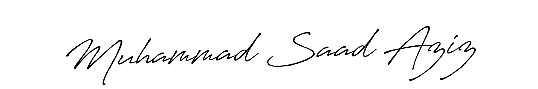 Create a beautiful signature design for name Muhammad Saad Aziz. With this signature (Antro_Vectra_Bolder) fonts, you can make a handwritten signature for free. Muhammad Saad Aziz signature style 7 images and pictures png