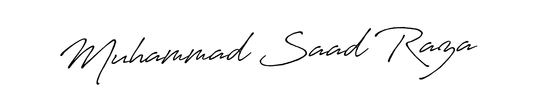 Create a beautiful signature design for name Muhammad Saad Raza. With this signature (Antro_Vectra_Bolder) fonts, you can make a handwritten signature for free. Muhammad Saad Raza signature style 7 images and pictures png