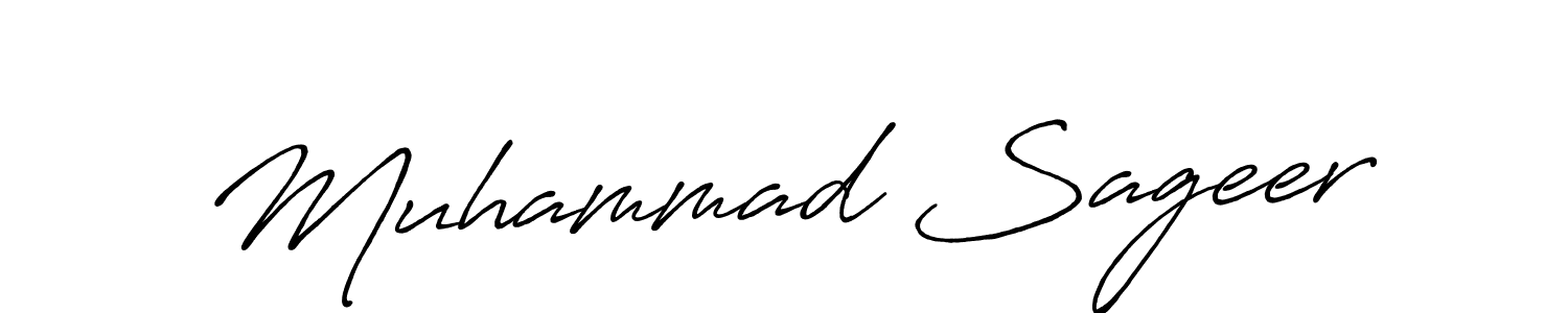Create a beautiful signature design for name Muhammad Sageer. With this signature (Antro_Vectra_Bolder) fonts, you can make a handwritten signature for free. Muhammad Sageer signature style 7 images and pictures png