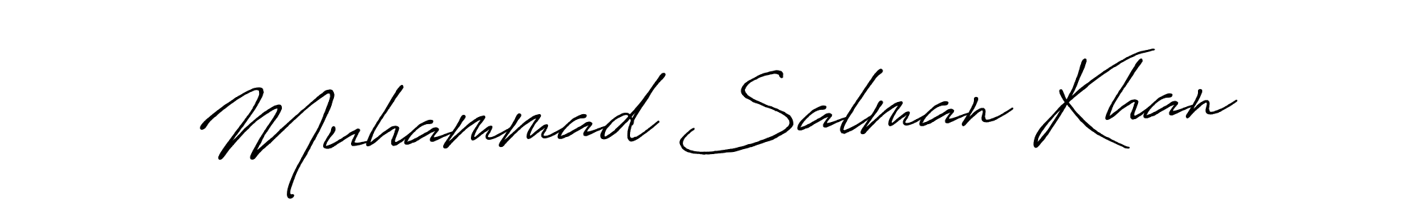 Make a beautiful signature design for name Muhammad Salman Khan. With this signature (Antro_Vectra_Bolder) style, you can create a handwritten signature for free. Muhammad Salman Khan signature style 7 images and pictures png