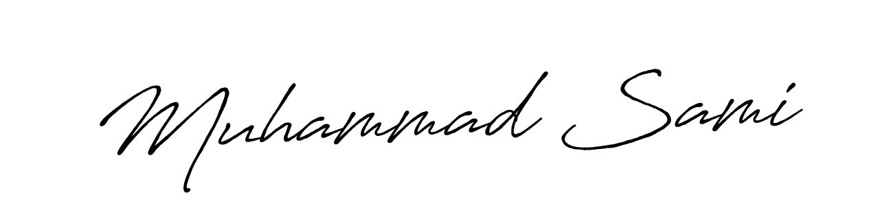 Make a beautiful signature design for name Muhammad Sami. With this signature (Antro_Vectra_Bolder) style, you can create a handwritten signature for free. Muhammad Sami signature style 7 images and pictures png