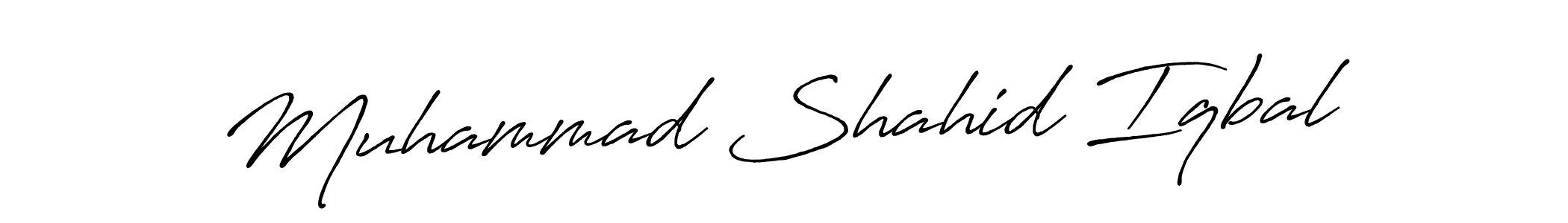 Make a beautiful signature design for name Muhammad Shahid Iqbal. With this signature (Antro_Vectra_Bolder) style, you can create a handwritten signature for free. Muhammad Shahid Iqbal signature style 7 images and pictures png