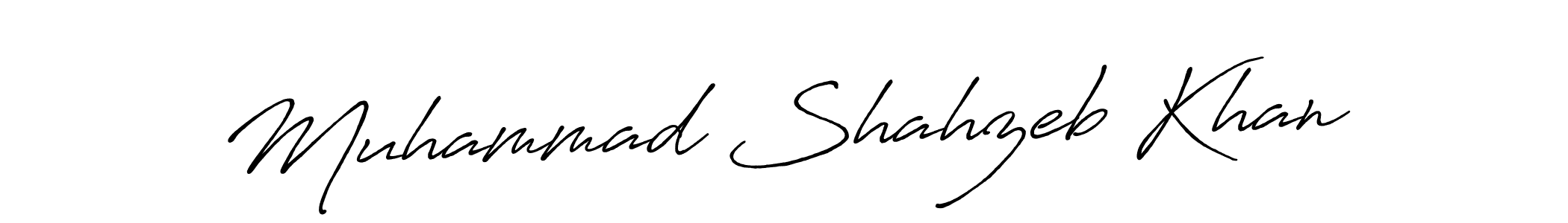 Make a beautiful signature design for name Muhammad Shahzeb Khan. With this signature (Antro_Vectra_Bolder) style, you can create a handwritten signature for free. Muhammad Shahzeb Khan signature style 7 images and pictures png