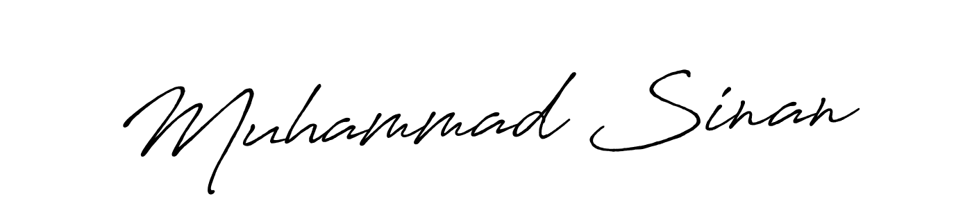 Create a beautiful signature design for name Muhammad Sinan. With this signature (Antro_Vectra_Bolder) fonts, you can make a handwritten signature for free. Muhammad Sinan signature style 7 images and pictures png