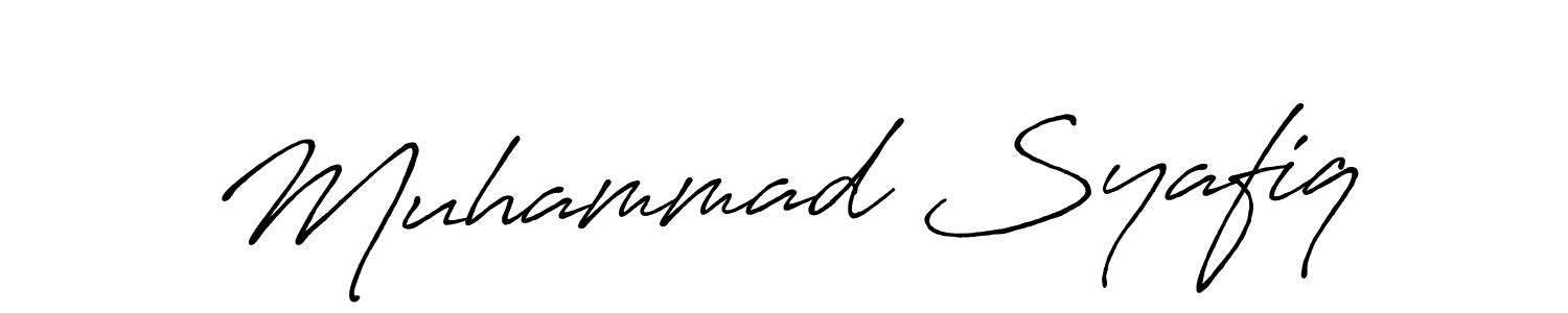Design your own signature with our free online signature maker. With this signature software, you can create a handwritten (Antro_Vectra_Bolder) signature for name Muhammad Syafiq. Muhammad Syafiq signature style 7 images and pictures png