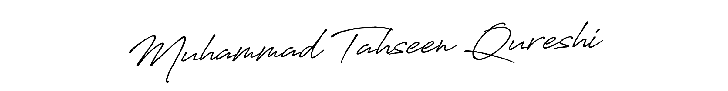 How to make Muhammad Tahseen Qureshi name signature. Use Antro_Vectra_Bolder style for creating short signs online. This is the latest handwritten sign. Muhammad Tahseen Qureshi signature style 7 images and pictures png