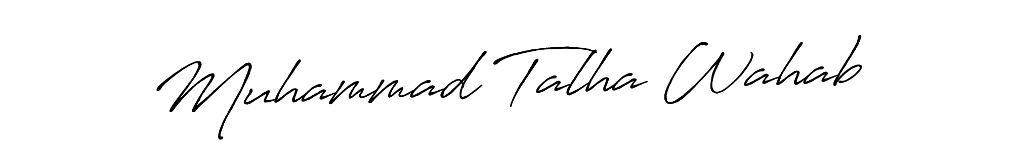 Also You can easily find your signature by using the search form. We will create Muhammad Talha Wahab name handwritten signature images for you free of cost using Antro_Vectra_Bolder sign style. Muhammad Talha Wahab signature style 7 images and pictures png