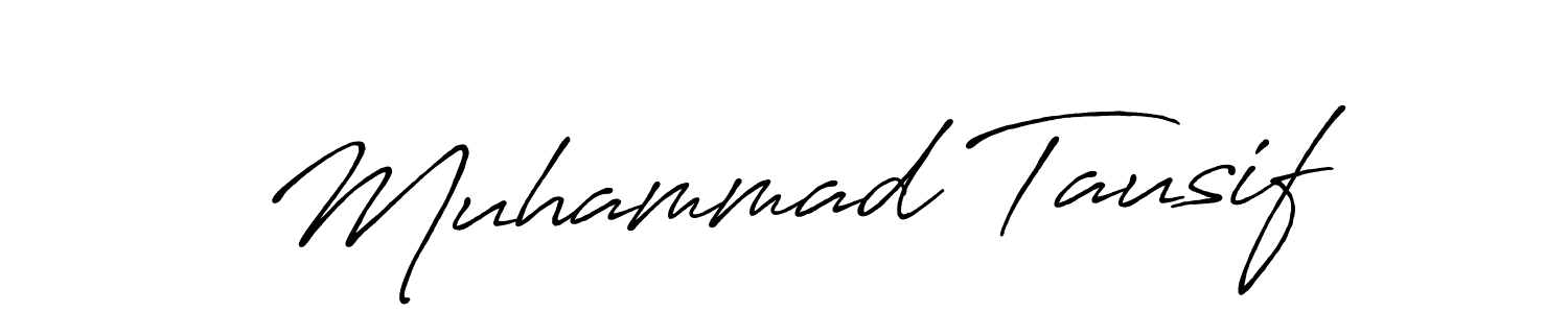 How to make Muhammad Tausif name signature. Use Antro_Vectra_Bolder style for creating short signs online. This is the latest handwritten sign. Muhammad Tausif signature style 7 images and pictures png