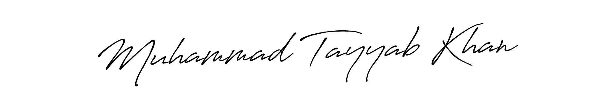 How to make Muhammad Tayyab Khan name signature. Use Antro_Vectra_Bolder style for creating short signs online. This is the latest handwritten sign. Muhammad Tayyab Khan signature style 7 images and pictures png