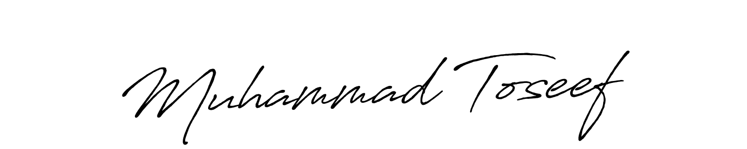 Make a short Muhammad Toseef signature style. Manage your documents anywhere anytime using Antro_Vectra_Bolder. Create and add eSignatures, submit forms, share and send files easily. Muhammad Toseef signature style 7 images and pictures png