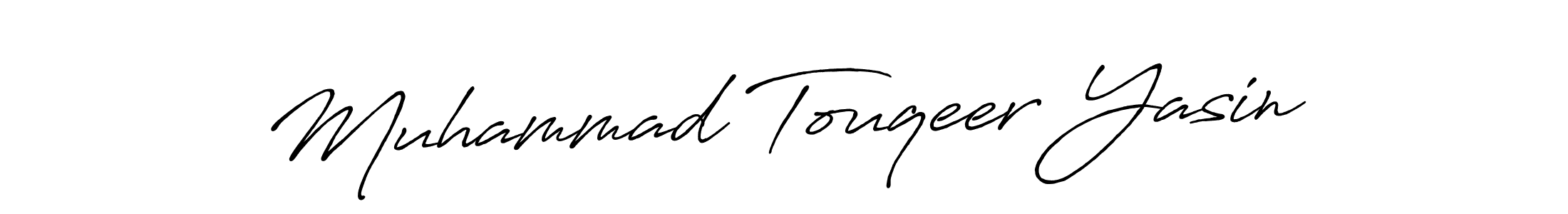 The best way (Antro_Vectra_Bolder) to make a short signature is to pick only two or three words in your name. The name Muhammad Touqeer Yasin include a total of six letters. For converting this name. Muhammad Touqeer Yasin signature style 7 images and pictures png