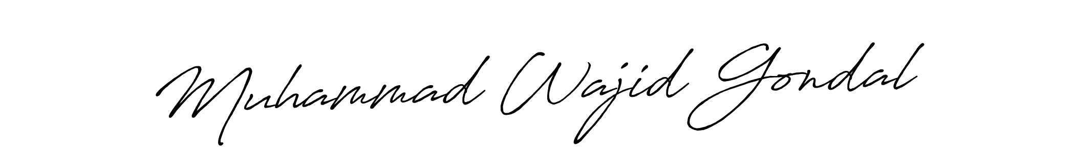 Make a beautiful signature design for name Muhammad Wajid Gondal. With this signature (Antro_Vectra_Bolder) style, you can create a handwritten signature for free. Muhammad Wajid Gondal signature style 7 images and pictures png