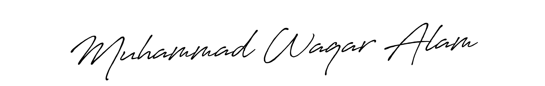 Create a beautiful signature design for name Muhammad Waqar Alam. With this signature (Antro_Vectra_Bolder) fonts, you can make a handwritten signature for free. Muhammad Waqar Alam signature style 7 images and pictures png