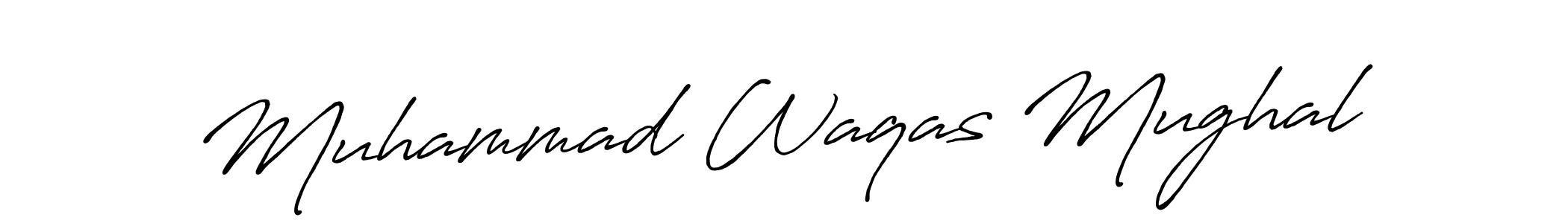 How to make Muhammad Waqas Mughal name signature. Use Antro_Vectra_Bolder style for creating short signs online. This is the latest handwritten sign. Muhammad Waqas Mughal signature style 7 images and pictures png