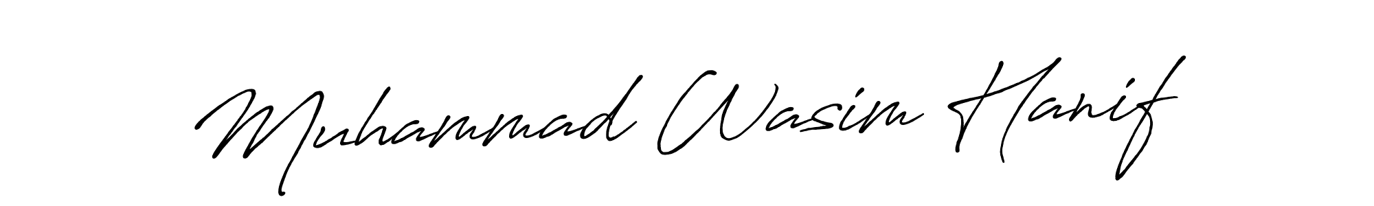 Design your own signature with our free online signature maker. With this signature software, you can create a handwritten (Antro_Vectra_Bolder) signature for name Muhammad Wasim Hanif. Muhammad Wasim Hanif signature style 7 images and pictures png