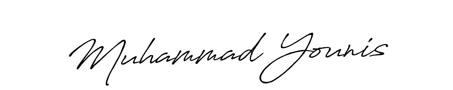 Make a beautiful signature design for name Muhammad Younis. With this signature (Antro_Vectra_Bolder) style, you can create a handwritten signature for free. Muhammad Younis signature style 7 images and pictures png